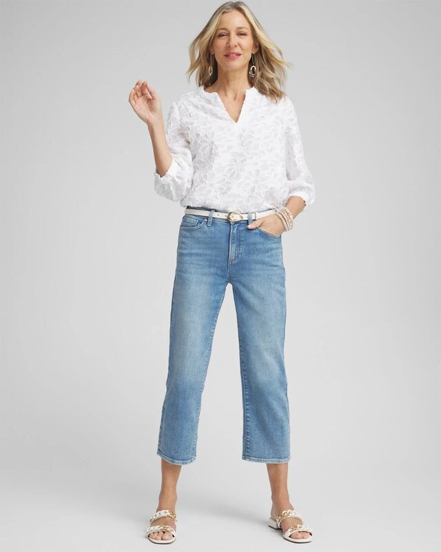 High Rise Straight Cropped Denim - image 2